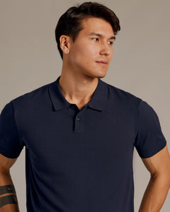 True ClassicNavy Short Sleeve Sweater Polo 2.0