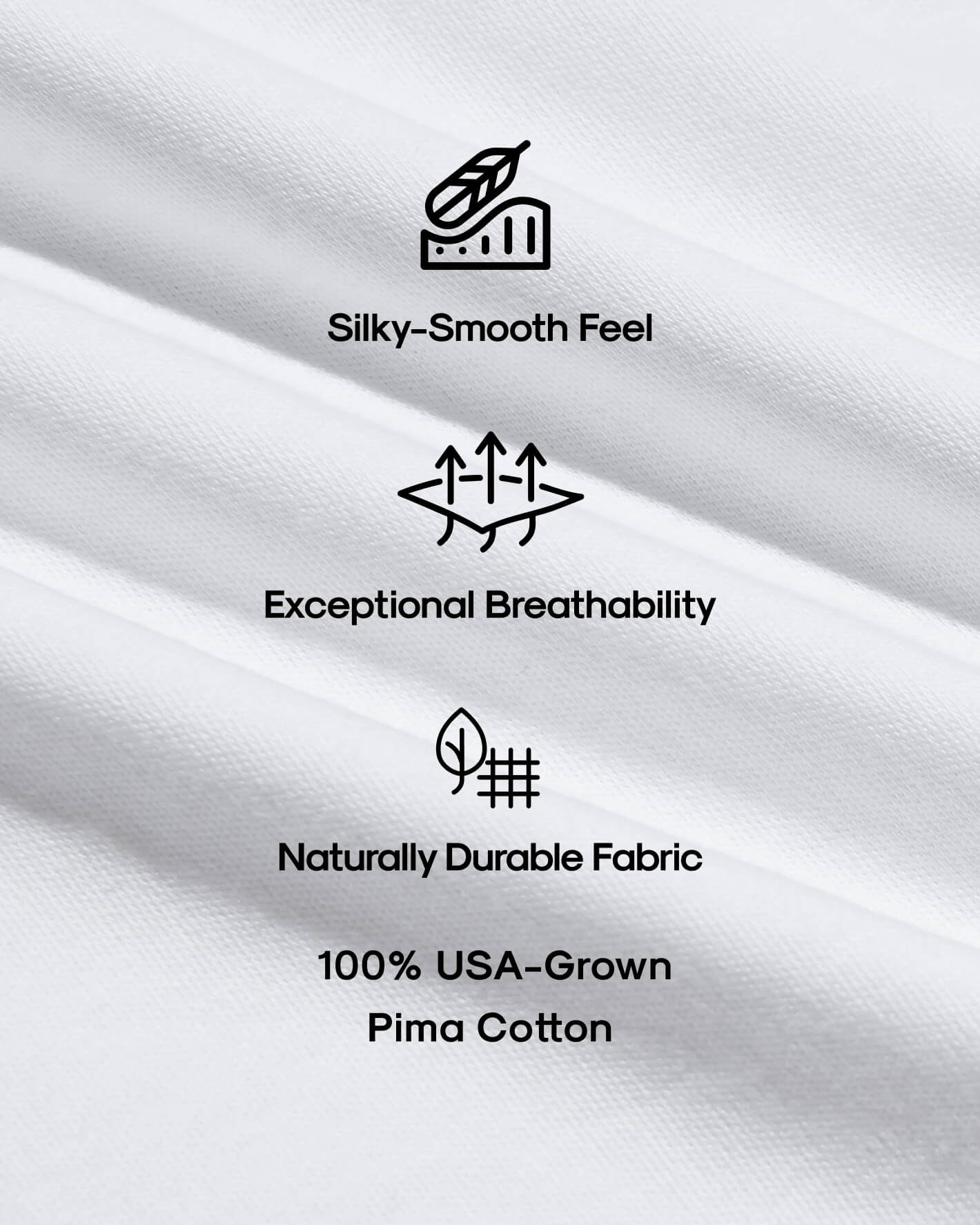 Premium Pima Crew 4-Pack: silky, breathable, durable USA Pima cotton.