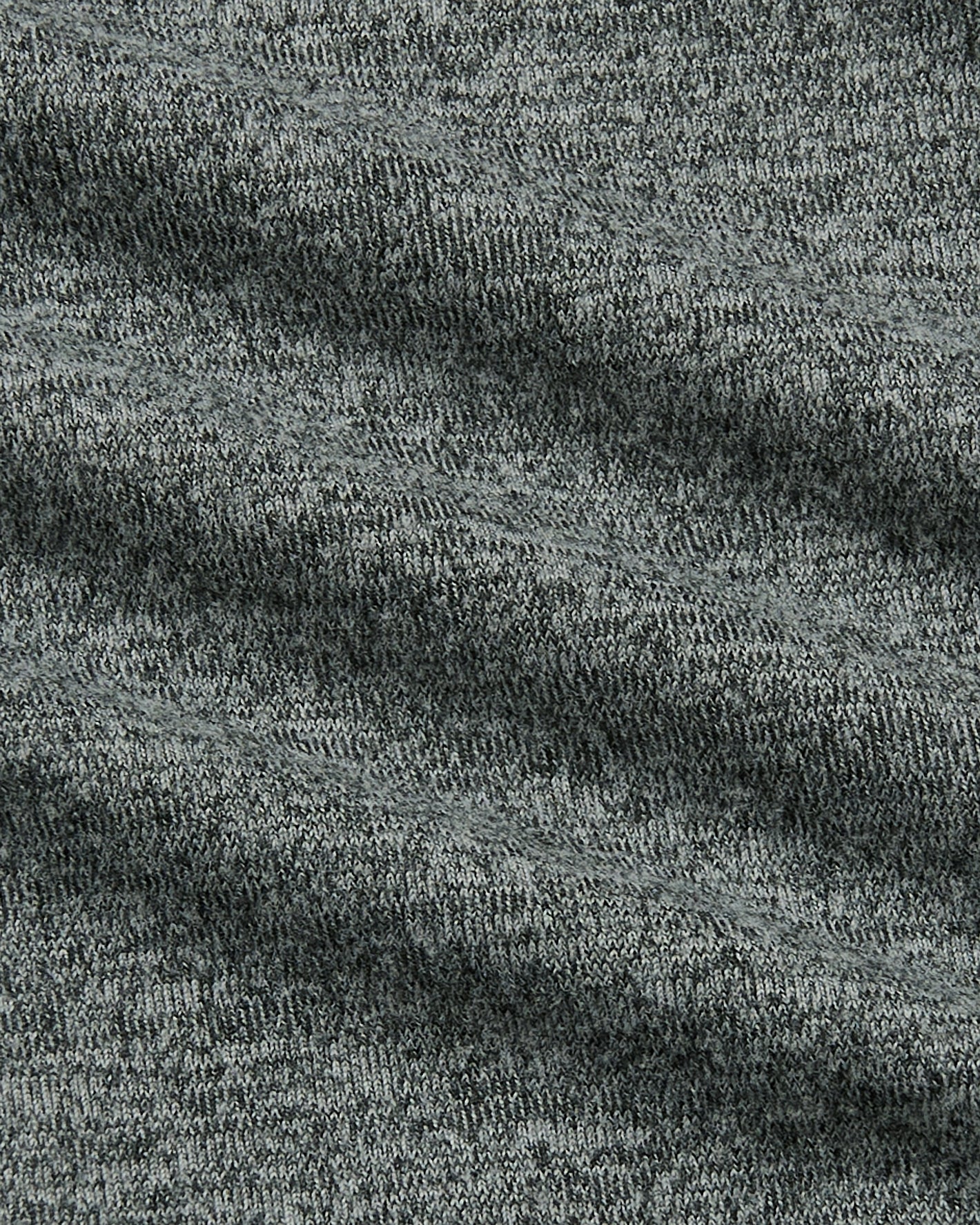 Charcoal Heather Gray Short Sleeve Comfort Knit Shirt, close-up of knit texture.