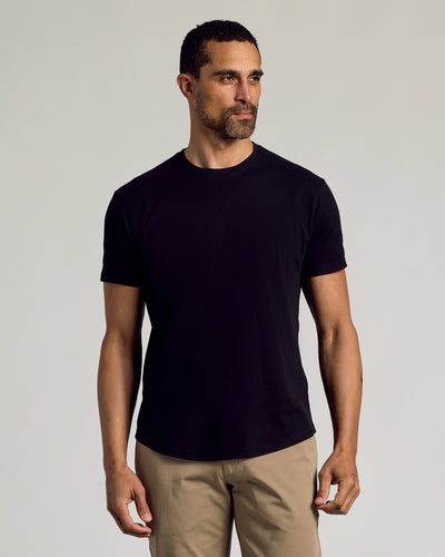 Classic Curved Hem Crew Neck