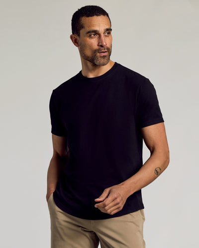 Classic Curved Hem Crew Neck
