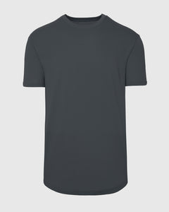 True ClassicCarbon Short Sleeve Curved Hem Crew