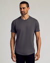 The Essentials Curved Hem Classic Crew Neck 3-Pack on male model.