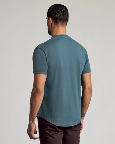 Classic Curved Hem Crew Neck - Neptune