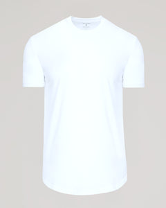 True ClassicWhite Short Sleeve Curved Hem Crew