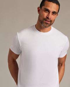 True ClassicWhite Short Sleeve Curved Hem Crew 3-Pack