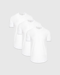 True ClassicWhite Short Sleeve Curved Hem Crew 3-Pack