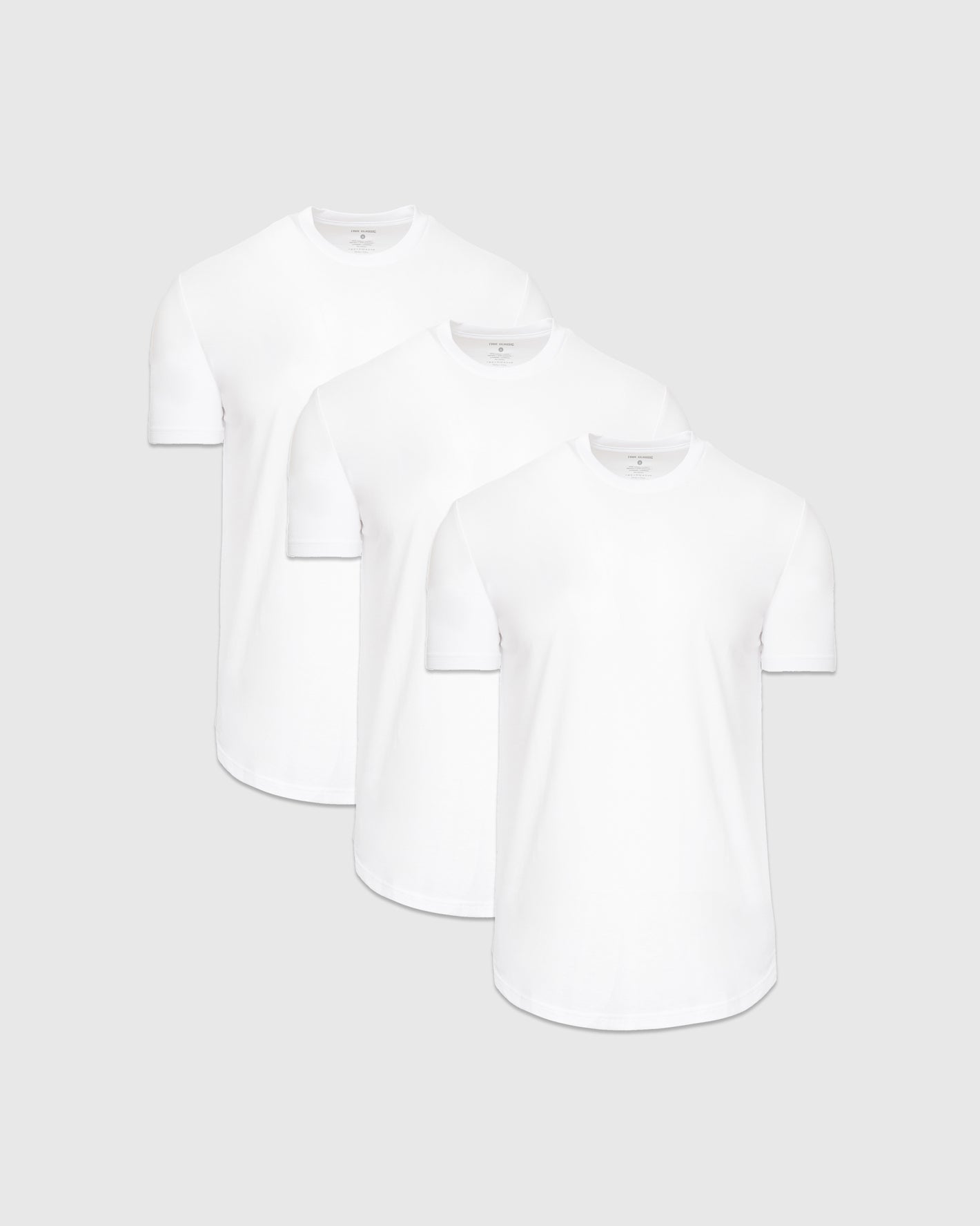 True Classic Men's Premium Curved Hem Crew T-Shirts, overlapping layout.