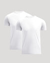 Pima Cotton Blend Crew 2-Pack T-shirts on gray background.