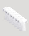 Pima Cotton Blend Crew 7-Pack, staggered plain white T-shirts.