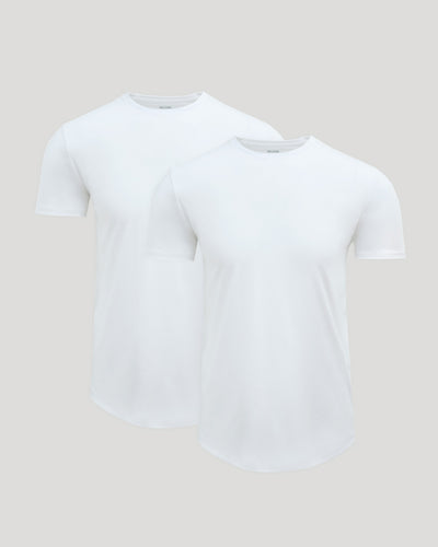 Pima Cotton Blend Crew ‑ Curved Hem