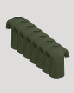 All Grove Pima Cotton Blend Curved Hem Crew 7-Pack