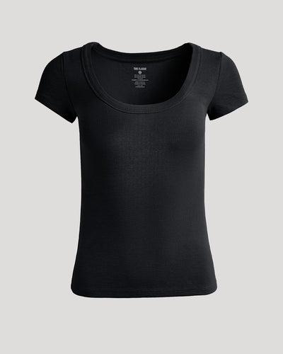 Ribbed U-Neck - Black