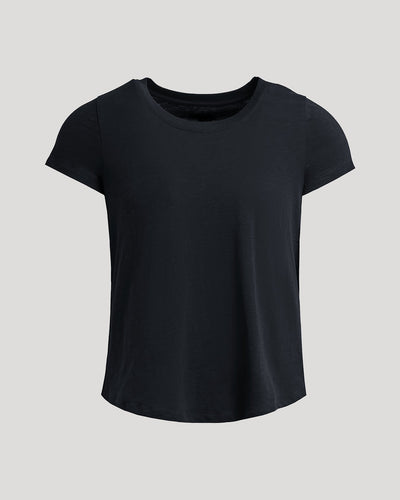Slub Scoop Neck - Black