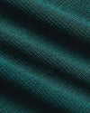Close-up of Womens Deep Emerald Ribbed 3/4 Sleeve Scoop Neck Tee fabric.