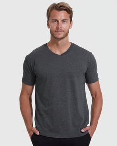 True ClassicCharcoal Heather Gray V-Neck Tee