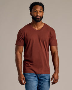 True ClassicDark Chocolate V-Neck Tee