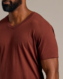 True ClassicDark Chocolate V-Neck Tee