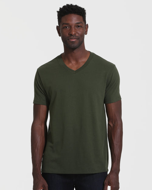 Dark Olive V-Neck Tee