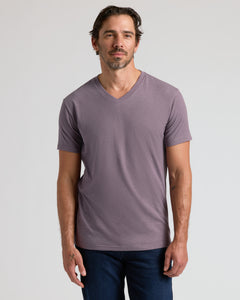 True ClassicDark Heather Amethyst V-Neck Tee