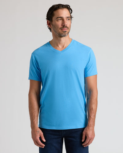 Classic V-Neck - Dark Heather Bahama Blue