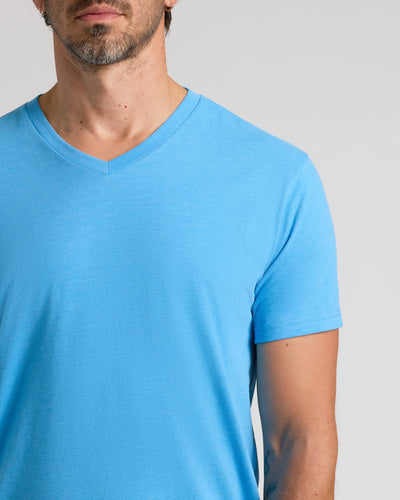 Classic V-Neck - Dark Heather Bahama Blue