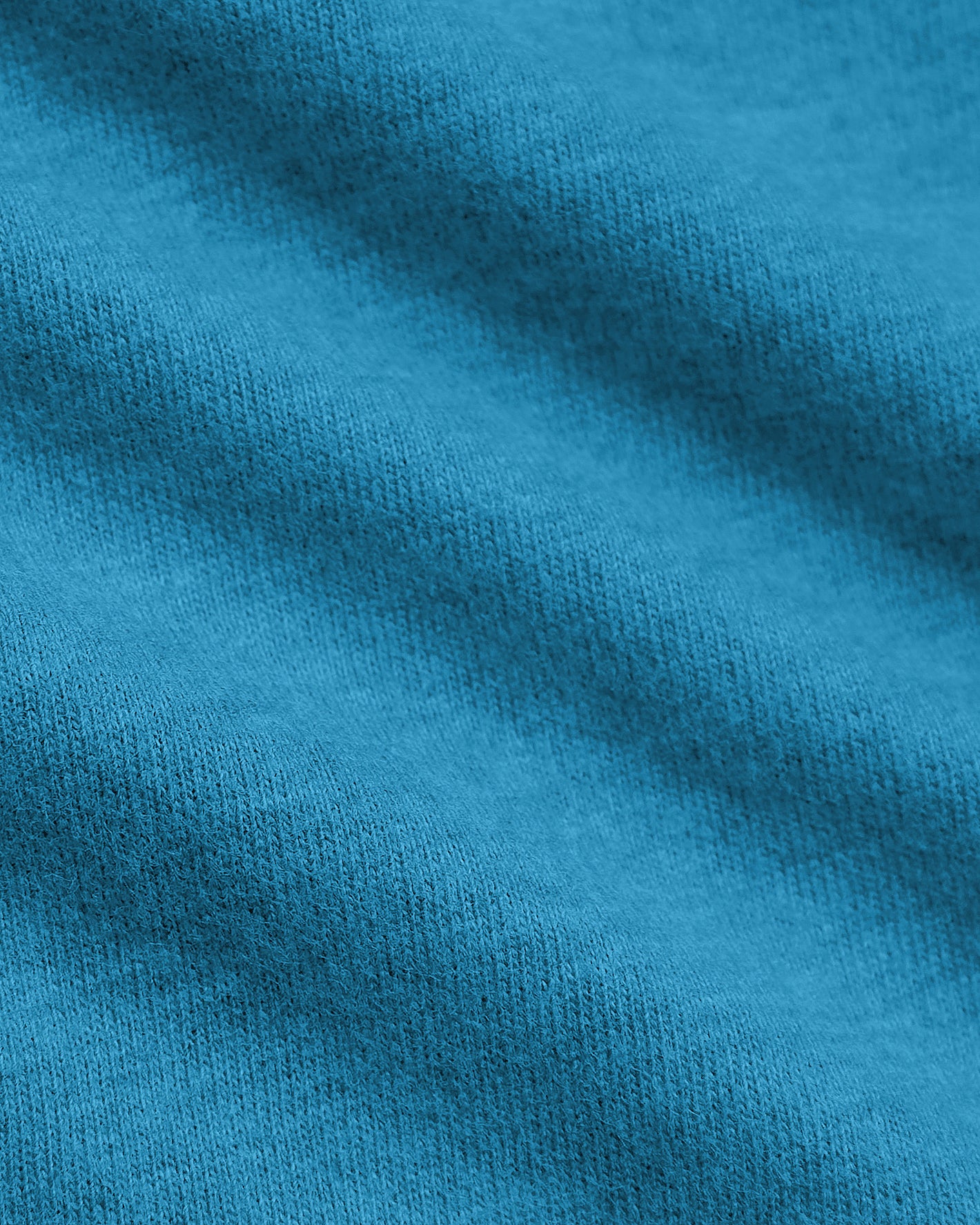 Dark Heather Bahama Blue Classic V-Neck knit fabric close-up.