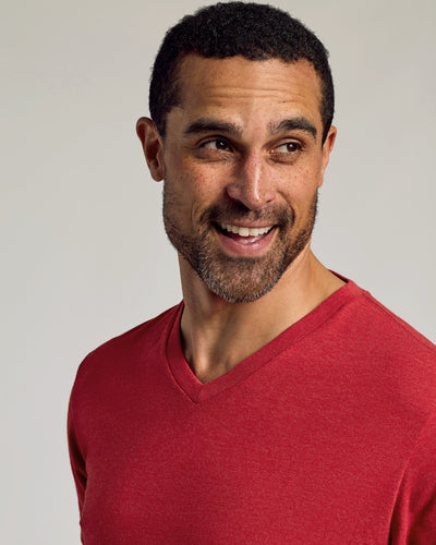 Classic V-Neck - Dark Heather Lava