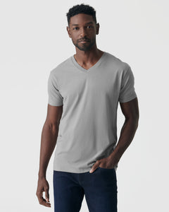 True ClassicGlacier Gray V-Neck Tee