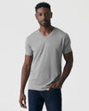 Glacier Gray Classic V-Neck worn by male model in jeans.