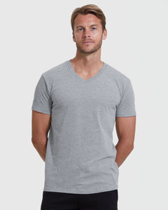 True ClassicHeather Gray V-Neck Tee