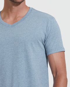 True ClassicHeather Indigo V-Neck Tee