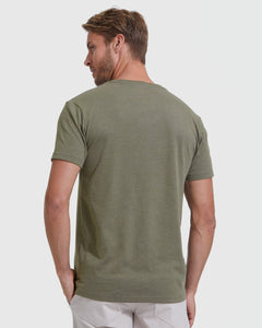 True ClassicHeather Military Green V-Neck Tee