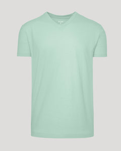 True ClassicHeather Mist Classic V-Neck, light mint-green, short-sleeve, subtle V-neck tee.