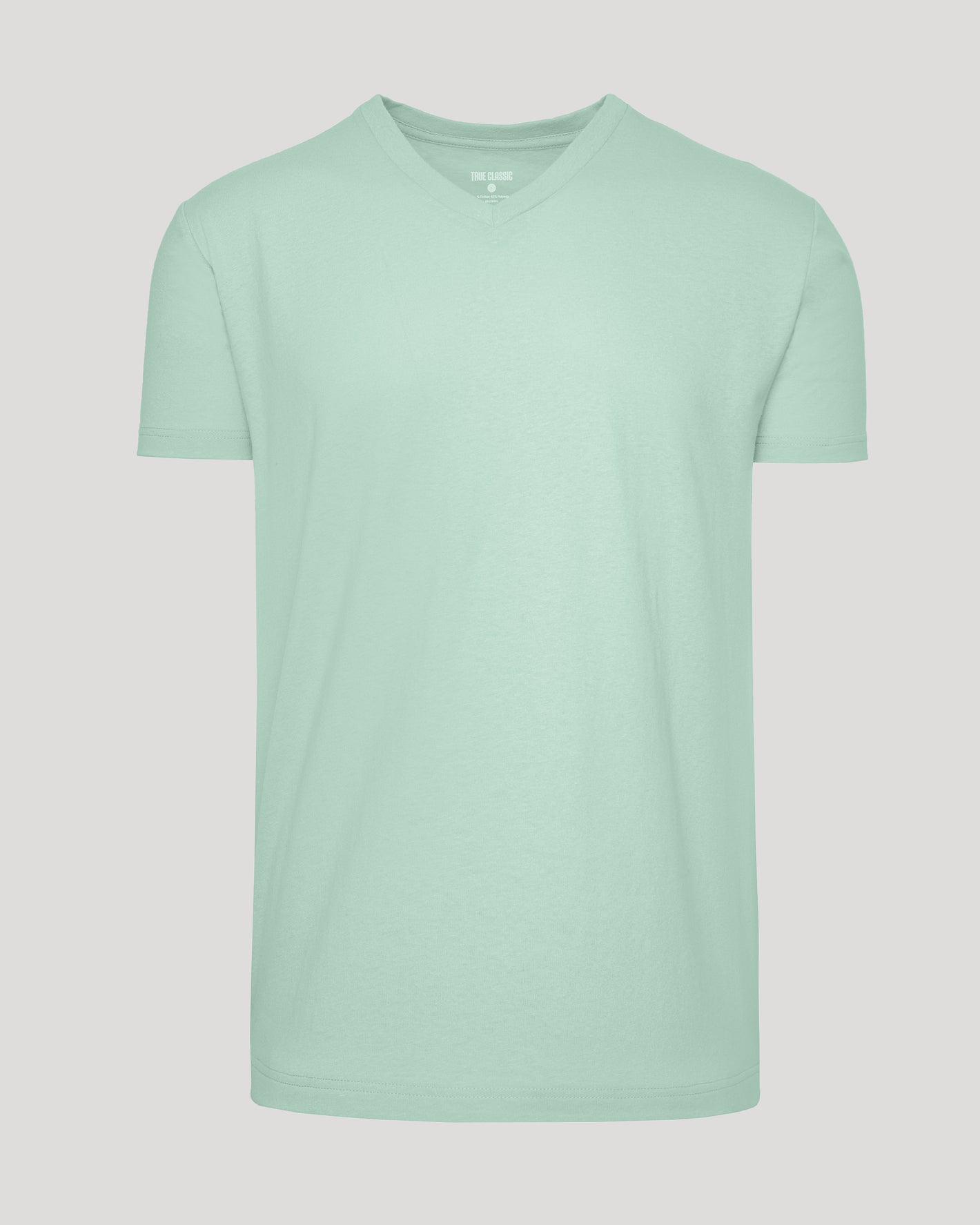 Heather Mist Classic V-Neck, light mint-green, short-sleeve, subtle V-neck tee.