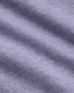 True ClassicHeather Dark Orchid Short Sleeve Vee Neck T Shirt close-up showing knit texture.