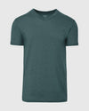 Heather Seafarer Classic V-Neck T-shirt in muted teal on a gray background.