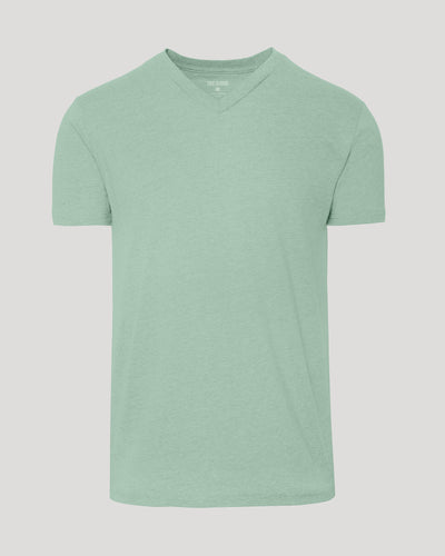 Classic V-Neck - Heather Slate Green