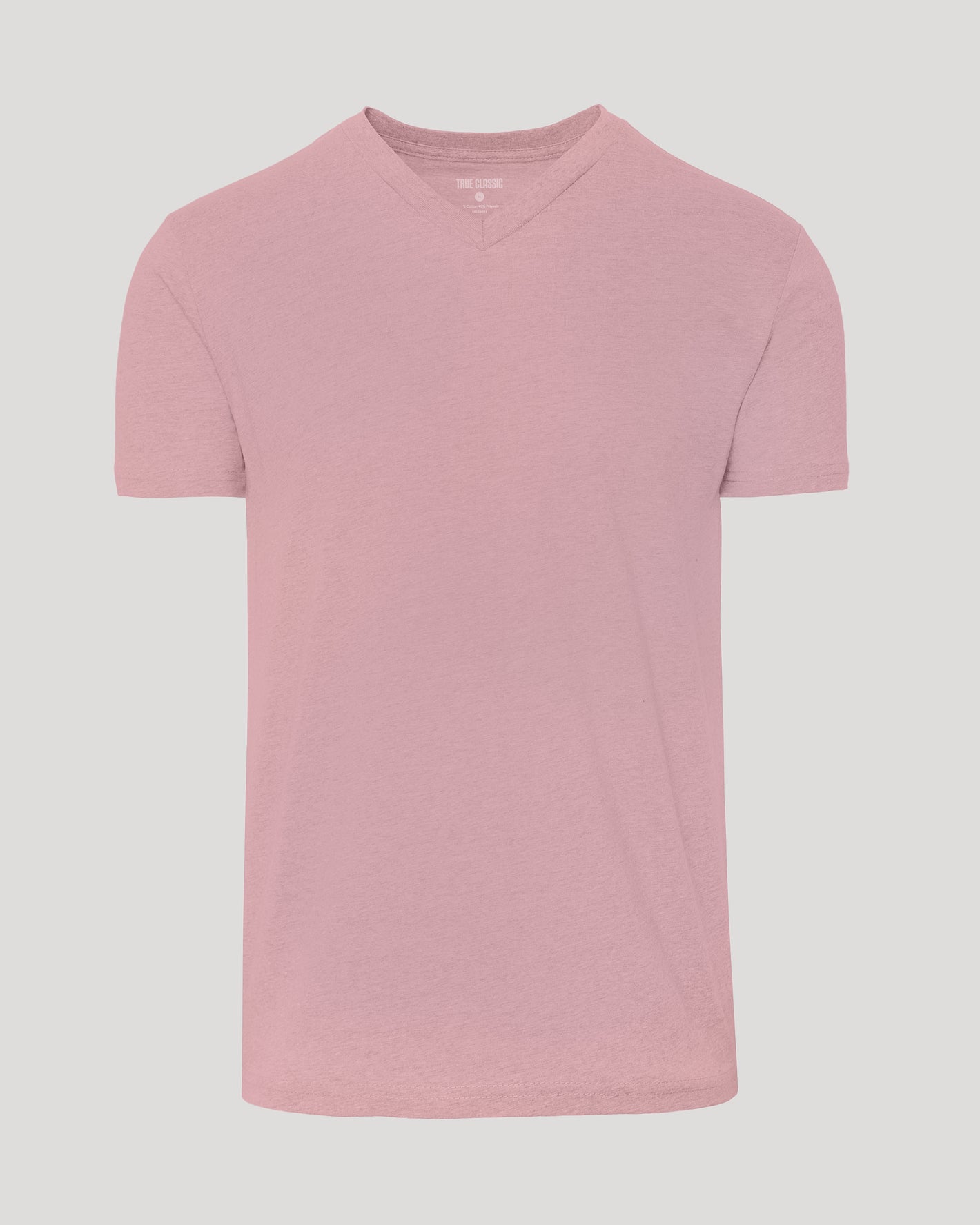 Light Heather Boysenberry Classic V-Neck T-shirt, short-sleeve, soft pink, V-neck.