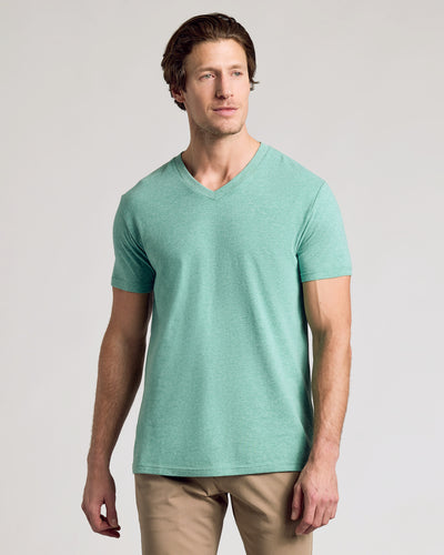 Cuello en V Clásico - Light Heather Greenery