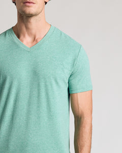 True ClassicLight Heather Greenery V-Neck Tee