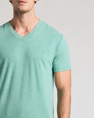 Cuello en V Clásico - Light Heather Greenery