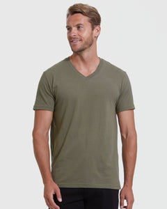 True ClassicMilitary Green V-Neck Tee