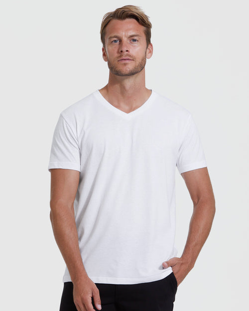 All White V-Neck Tee 5-Pack