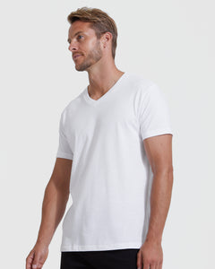 True ClassicAll White V-Neck Tee 3-Pack