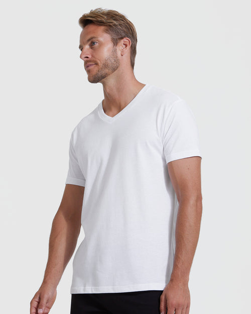 All White V-Neck Tee 6-Pack