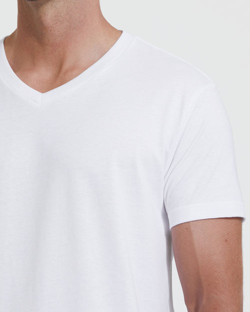 White V-Neck Tee