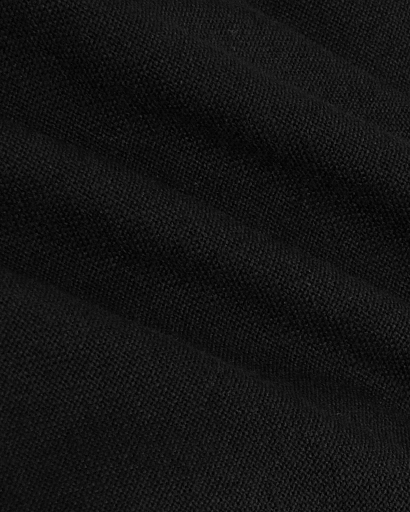 Black Active V-Neck fabric close-up, highlighting texture and fine weave.