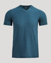 Dark Heather Bluebird Active V-Neck T-shirt, short-sleeved, V-neck design.