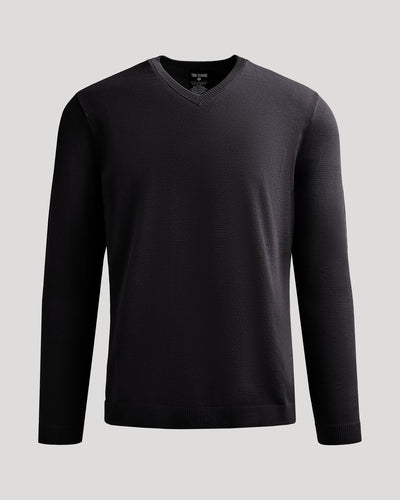 Dressy V-Neck Sweater - Black